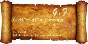 Gyárfás Fortuna névjegykártya
